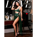 China Good Transparent Sexy Emerald Lingerie Dress Long Supplier